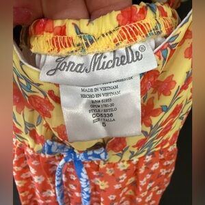 Jona Michelle Yellow and Red Floral Dress